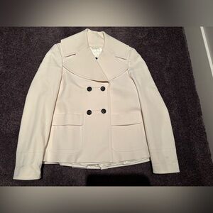 Pink Tartan XS Cream With Black Button Swing Coat